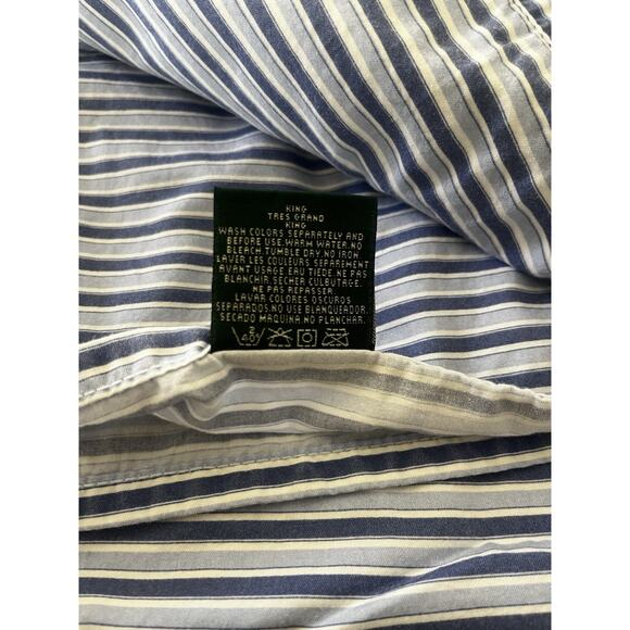 Ralph Lauren Porcelain Blue Tamarind King Flat Sheet VTG - Picture 5 of 7